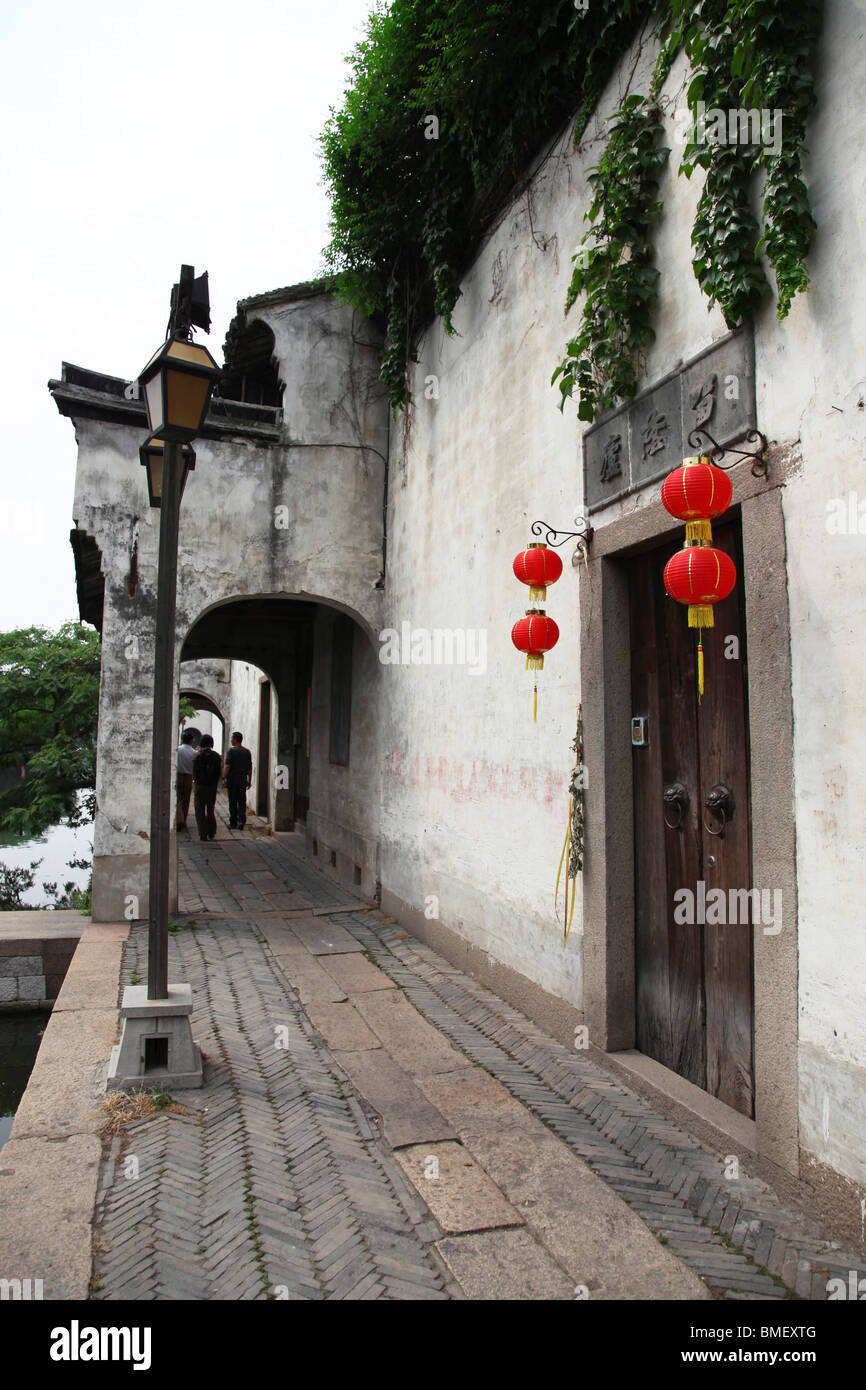 Gate of Liuyinlu Hotel, Bai Jian Lou, Nanxun District, Huzhou, Zhejiang Province, China Stock Photo