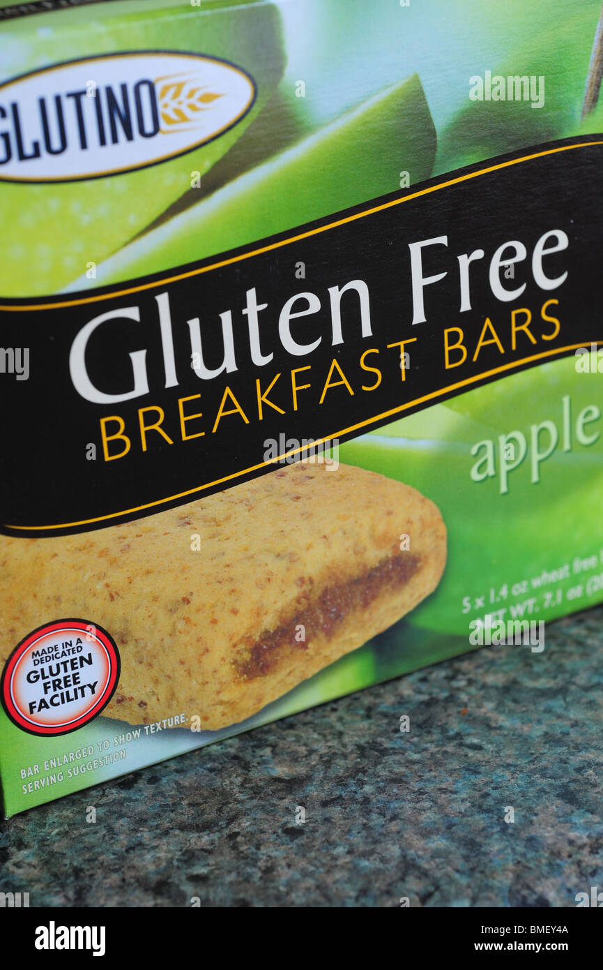 Gluten free food products breakfast bars Stock Photo - Alamy