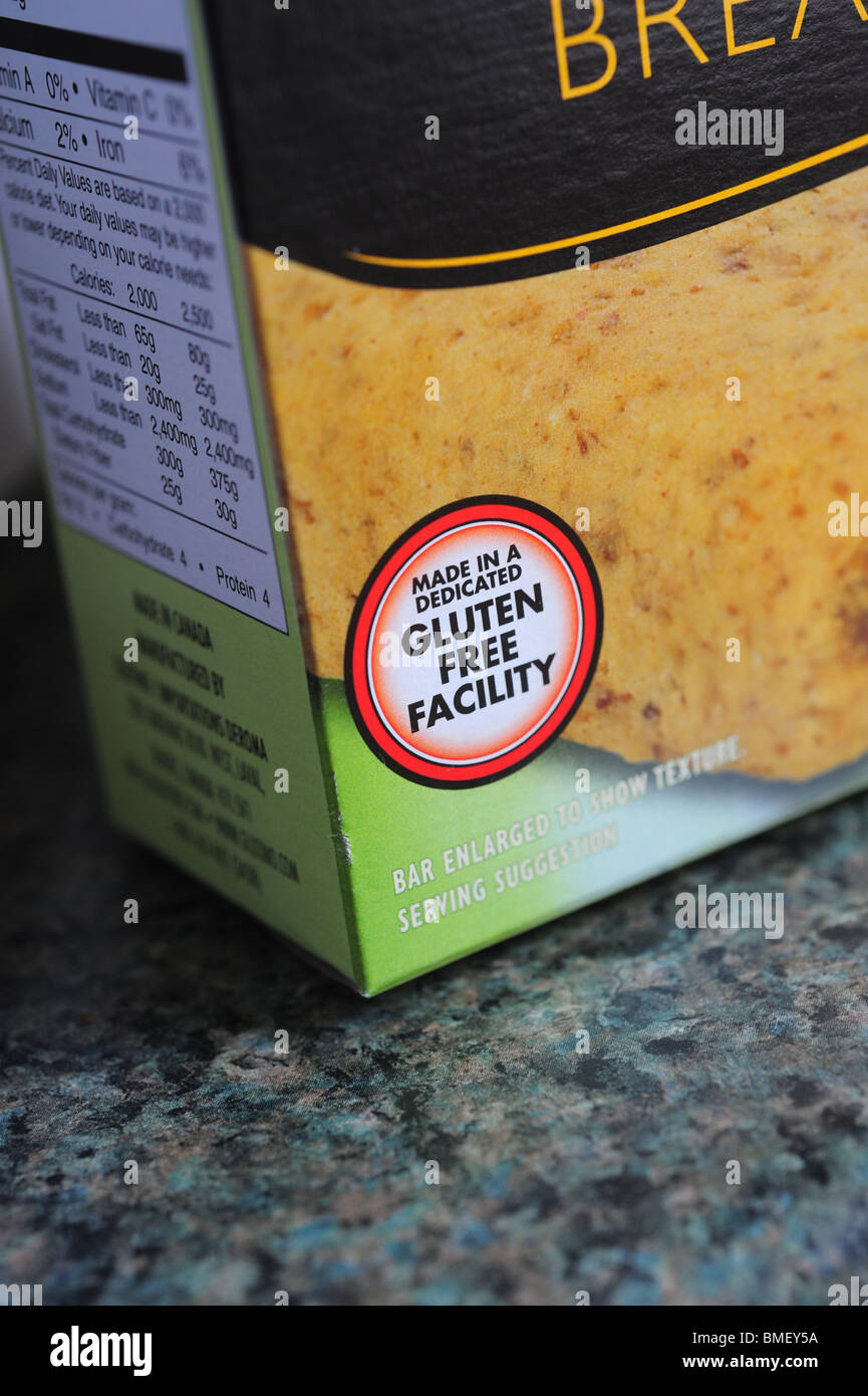 Gluten free food products breakfast bars Stock Photo