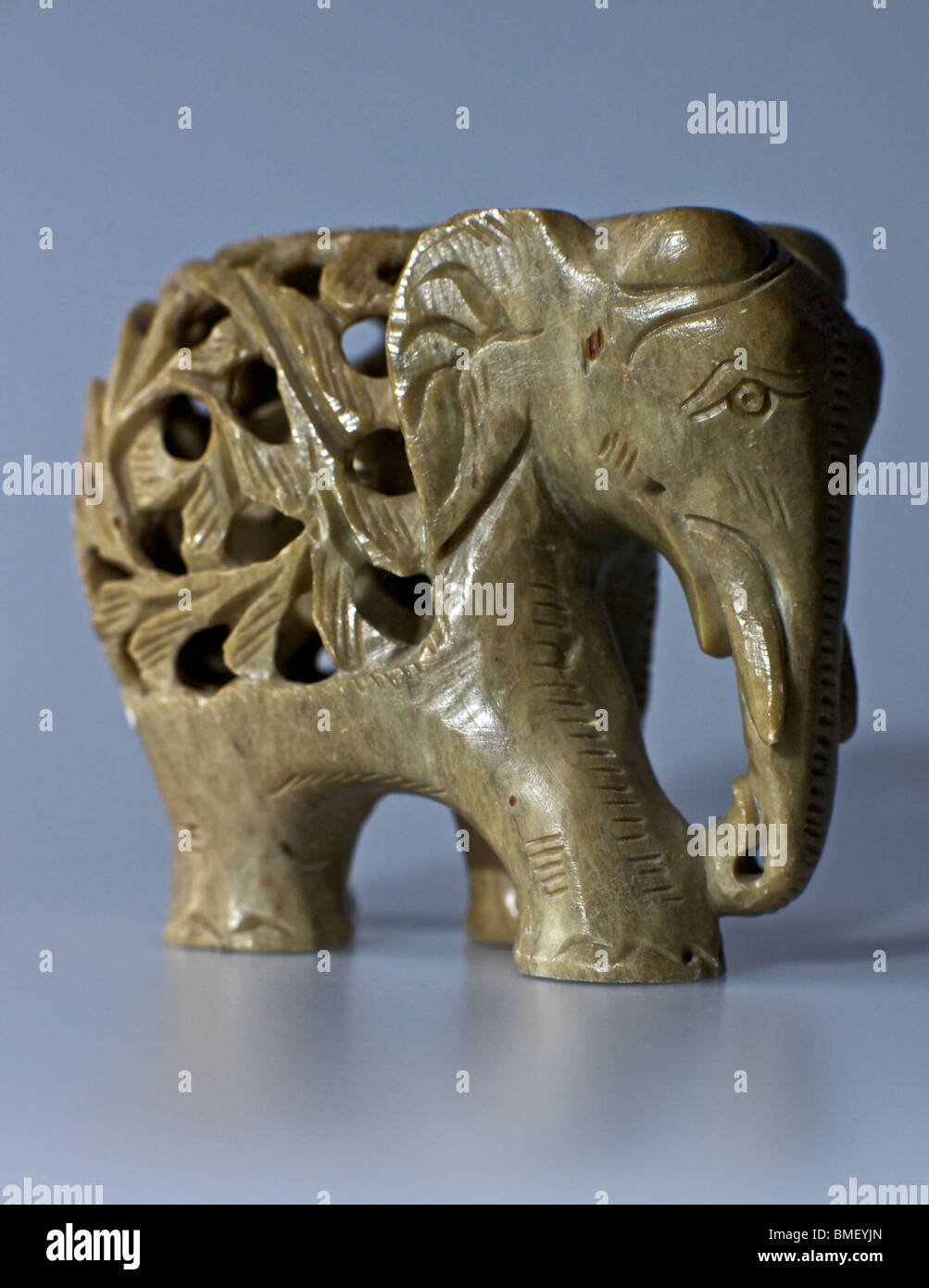 Indian carved soapstone elephant Stock Photo Alamy