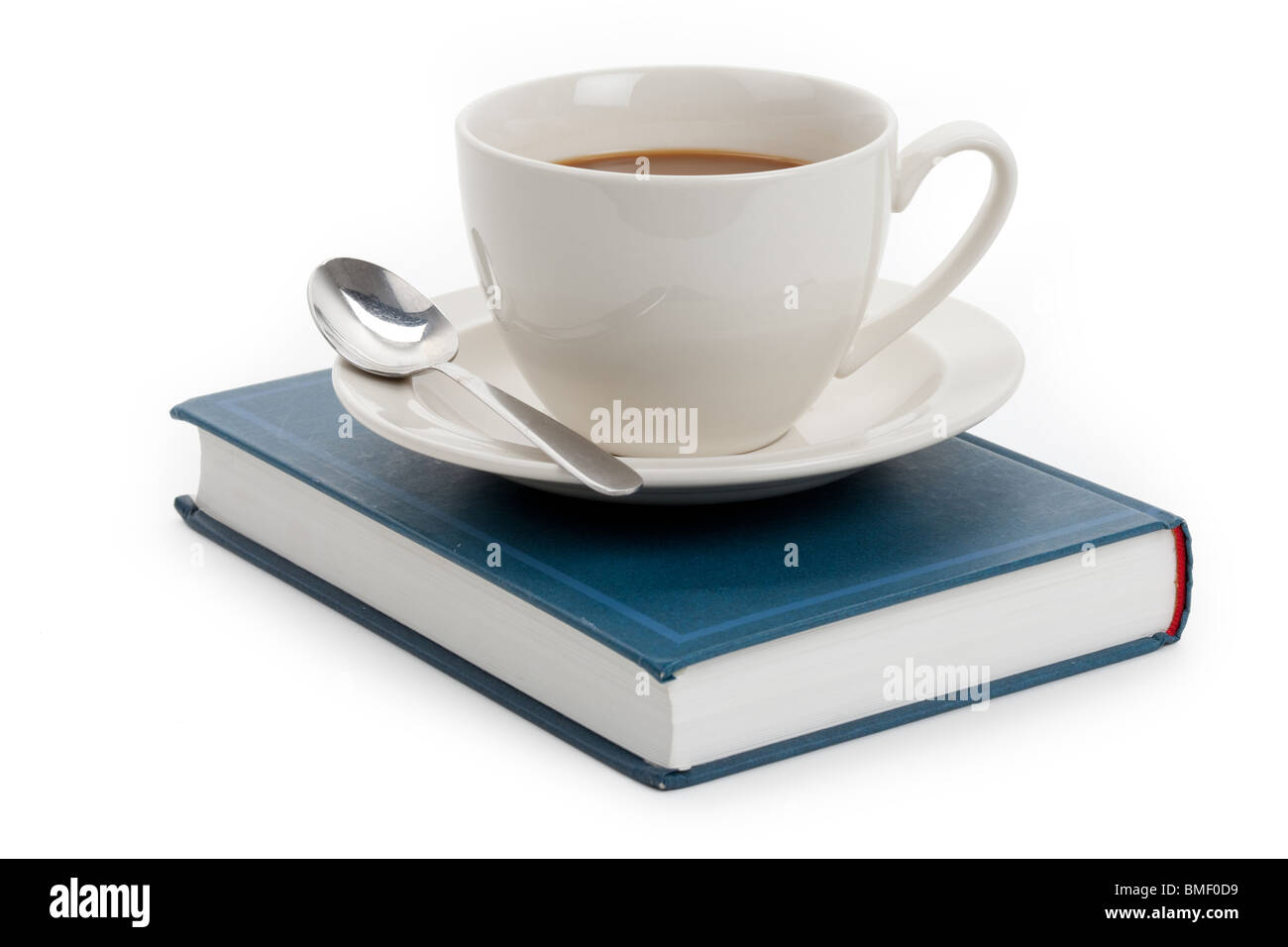 Coffee cup and book with white background Stock Photo
