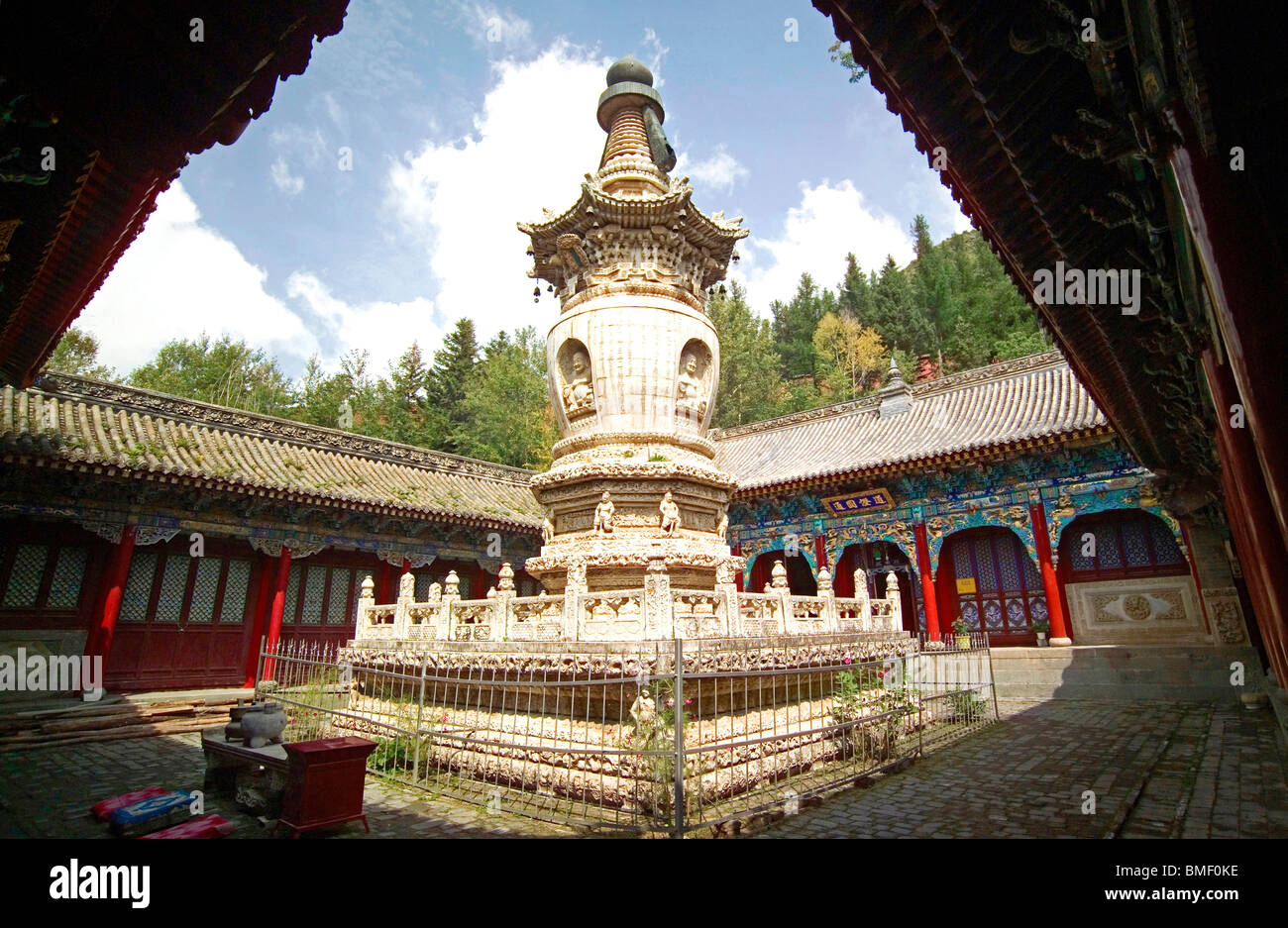 Monk Puji Dagoba, Longquan Temple, Mount Wutai, Xinzhou City, Shanxi Province, China Stock Photo