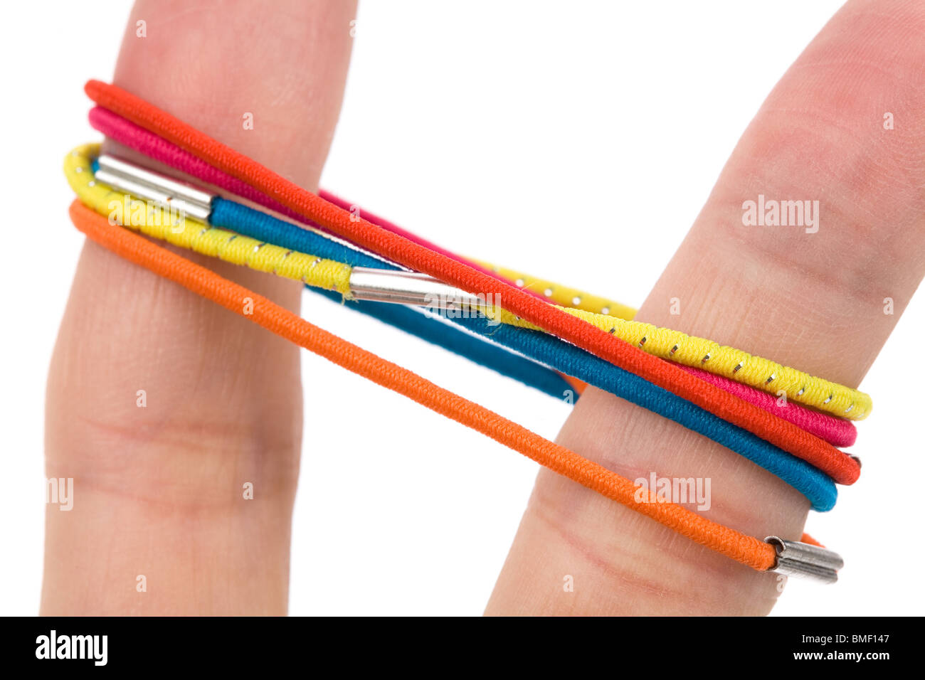 color rubber band close up shot Stock Photo