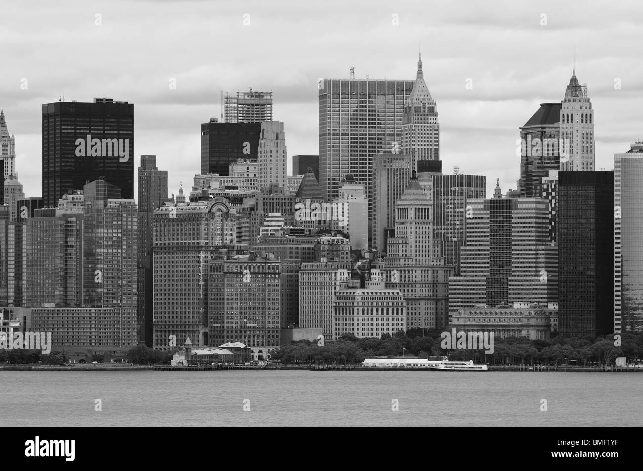 The New York City skyline with Hudson river, New York. Stock Photo