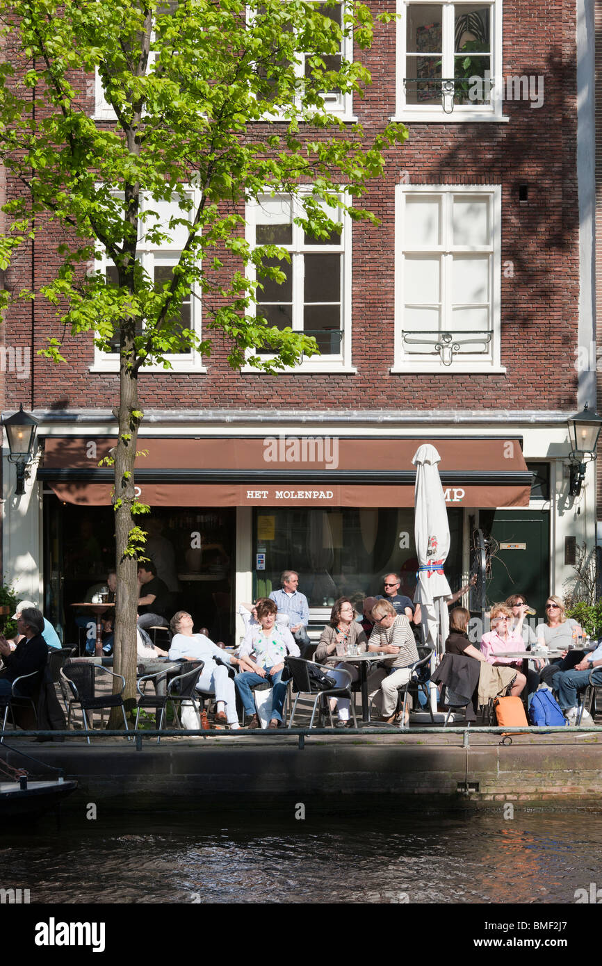 Amsterdam Restaurant Cafe Bar Het Molenpad. Sidewalk cafe terrace on
