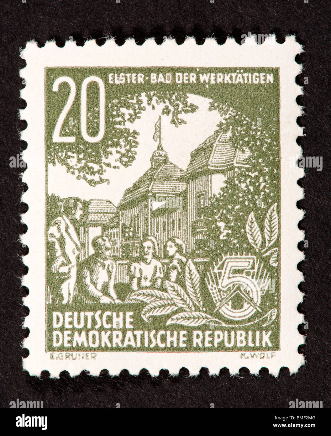 Postage stamp from East Germany (German Democratic Republic) depicting Bad Elster. Stock Photo