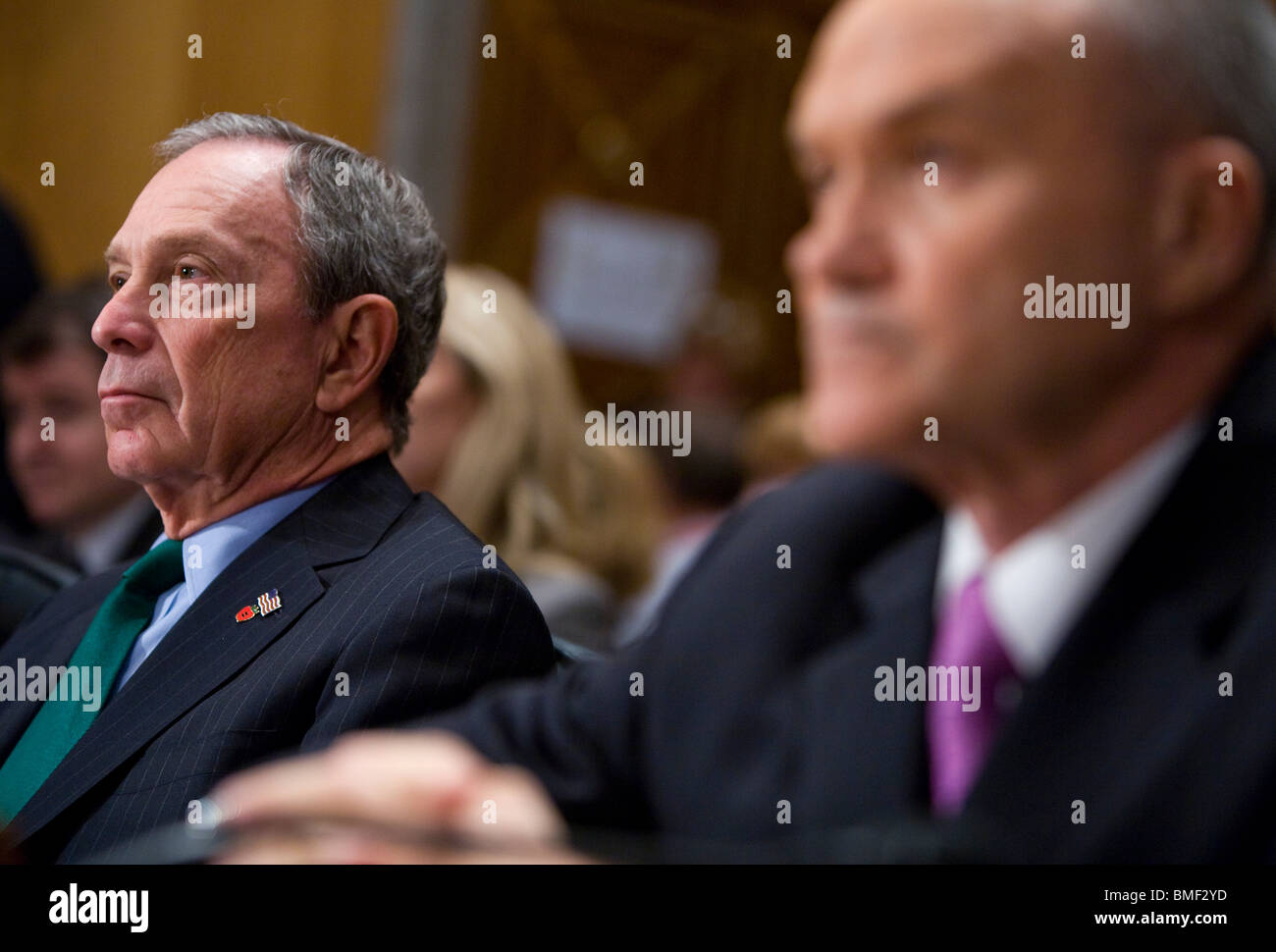 New York City Mayor Michael Bloomberg and NYPD Commissioner Raymond Kelly. Stock Photo