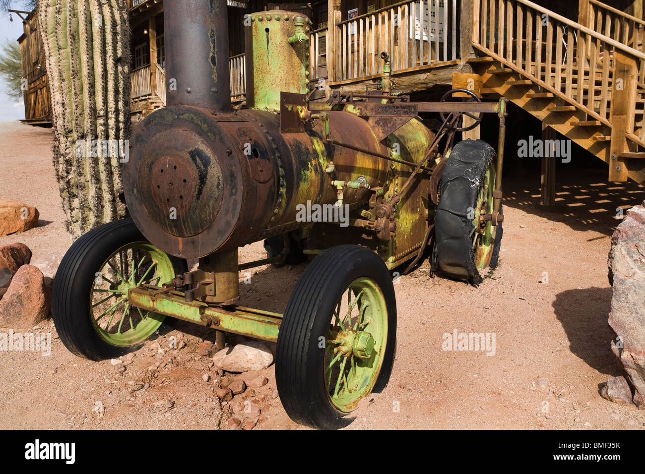 Antique steam tractor at Goldfield ghost town, near Apache Junction