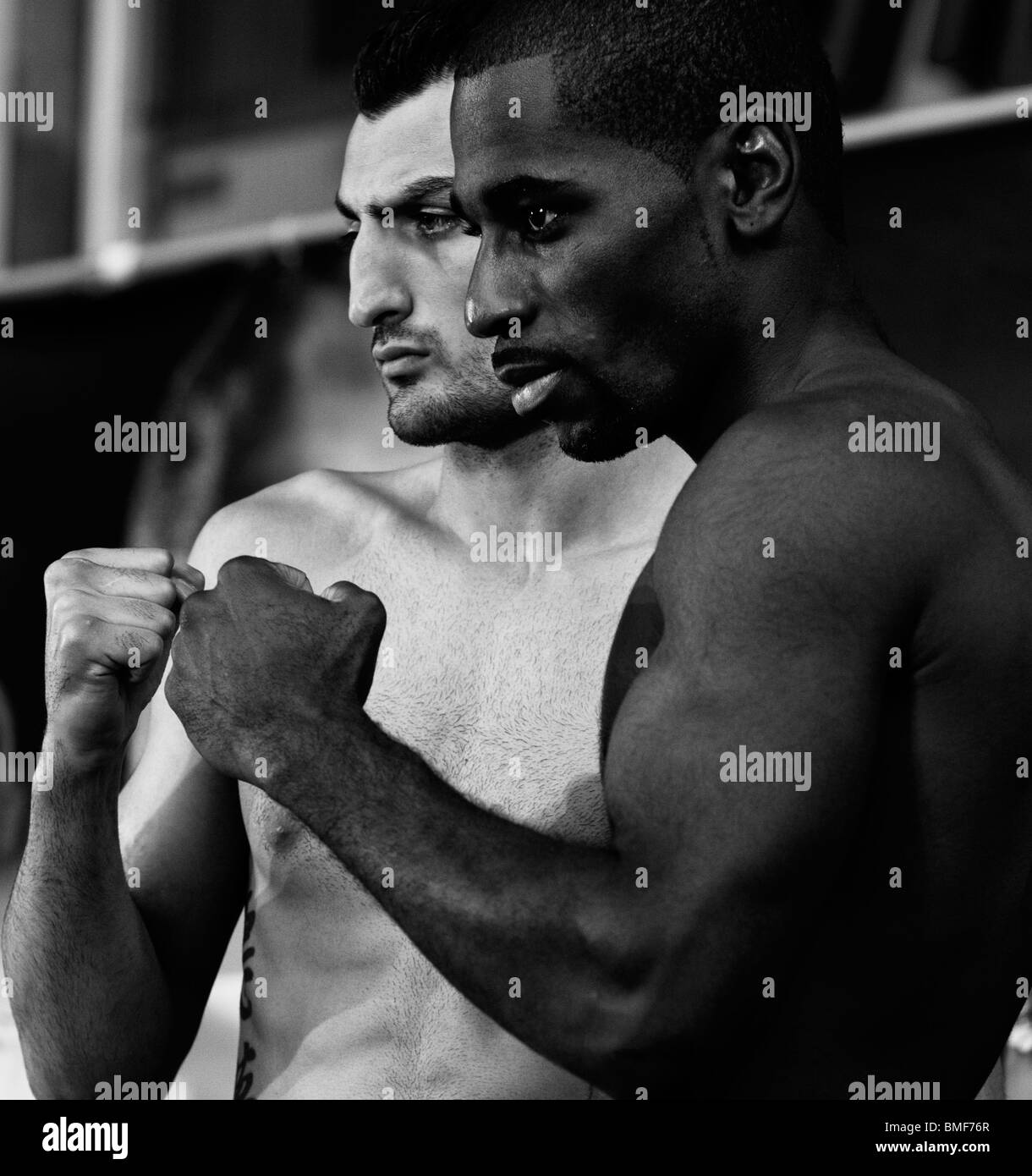 Vanes Martirosyan vs Joe Greene Jr Junior Middleweight Championship boxing weigh-in Stock Photo