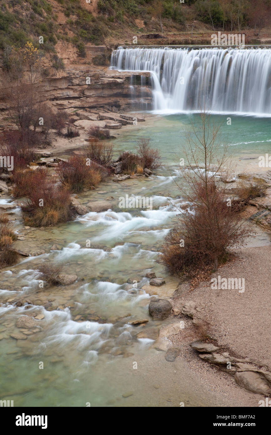 Bierge waterfall, Vero river, Sierra de Guara Natural Park, Huesca, Spain Stock Photo