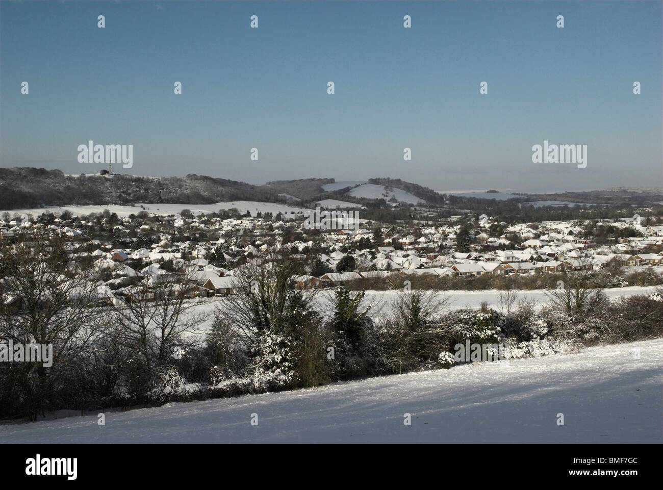 Snow comes to the South Downs National park and Findon Valley - north ...