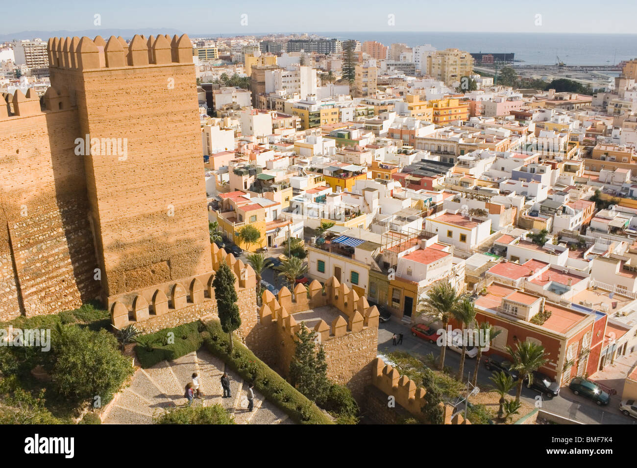 Almeria, Almeria Province, Spain. View over city from the Alcazaba. Stock Photo