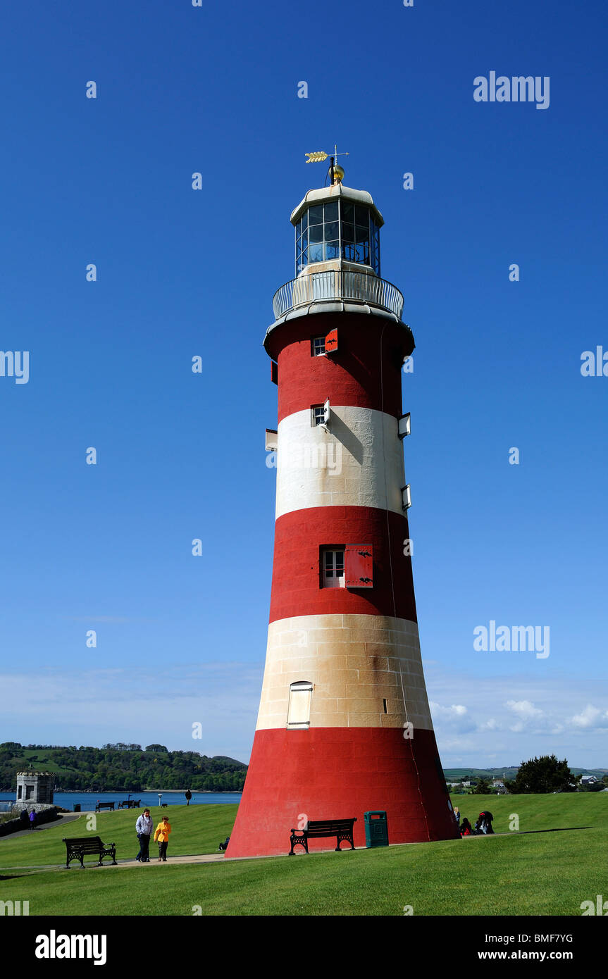 Smeatons tower on Plymouth Hoe, Devon, Uk Stock Photo