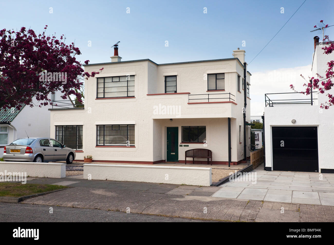 Art Deco style house at Frinton On Sea, Essex, UK Stock Photo