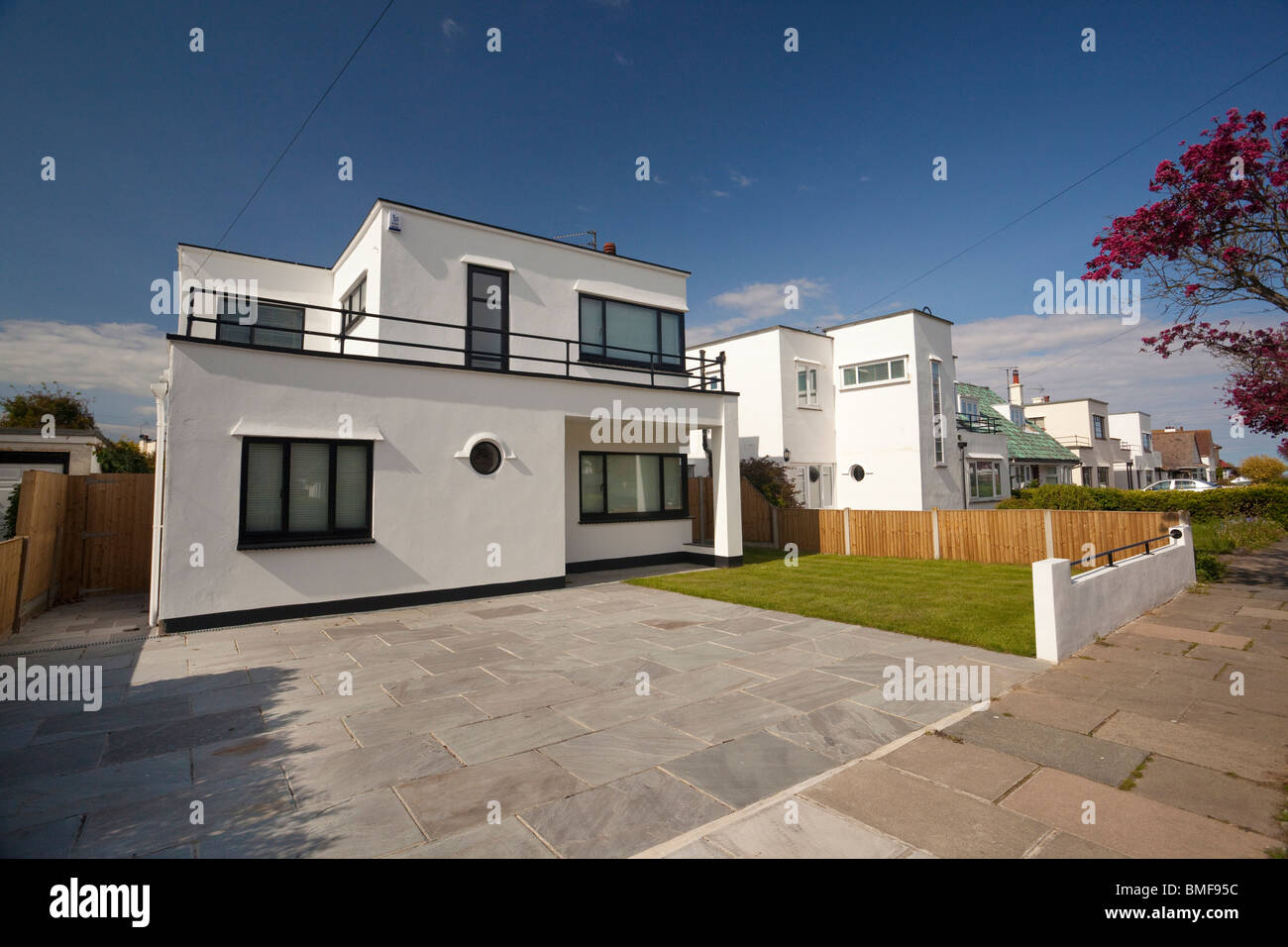 Art Deco style house at Frinton On Sea, Essex, UK Stock Photo