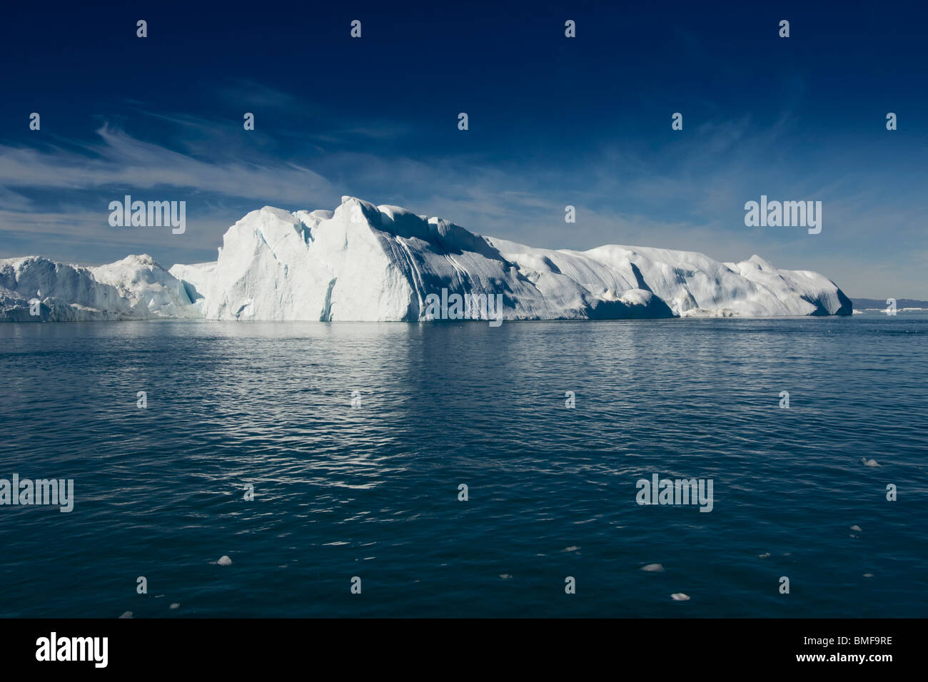 Icebergs in Disko Bay, Ilulissat, Jakobshavn, Greenland, Denmark Stock Photo