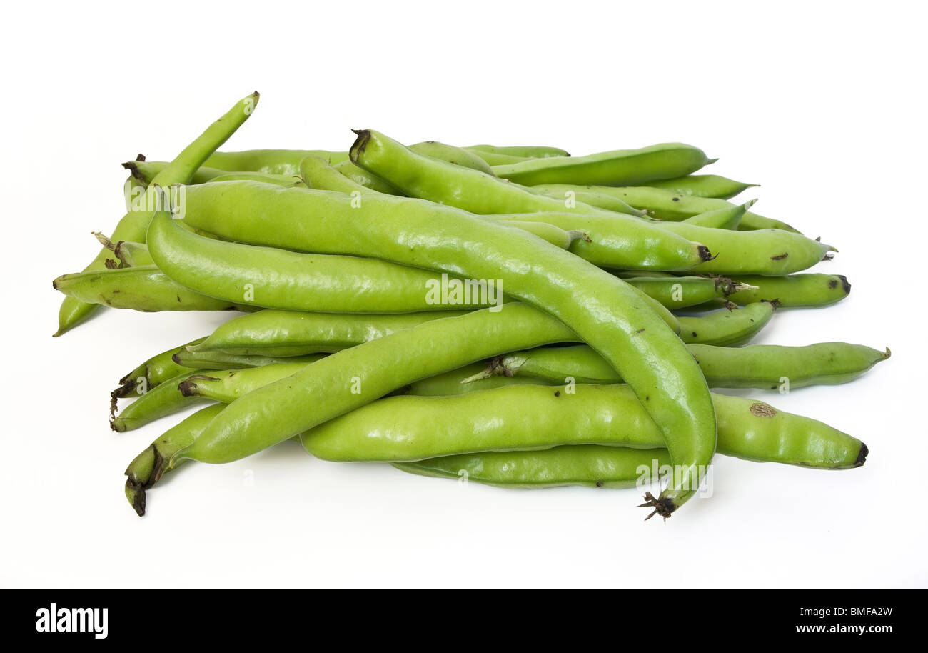 A group of fava on white isolated background Stock Photo