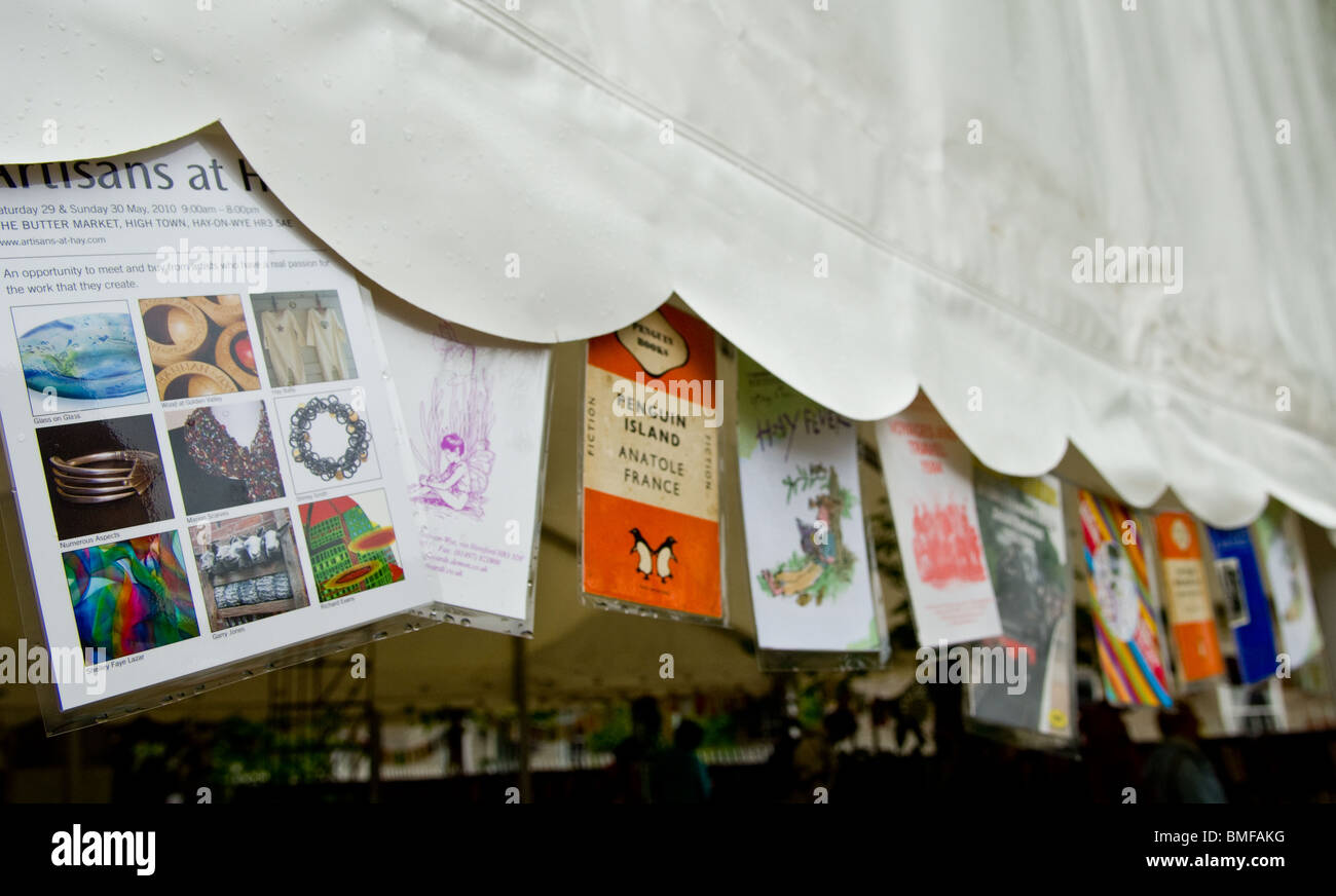 Books for sale at the Hay on Wye book festival Stock Photo Alamy