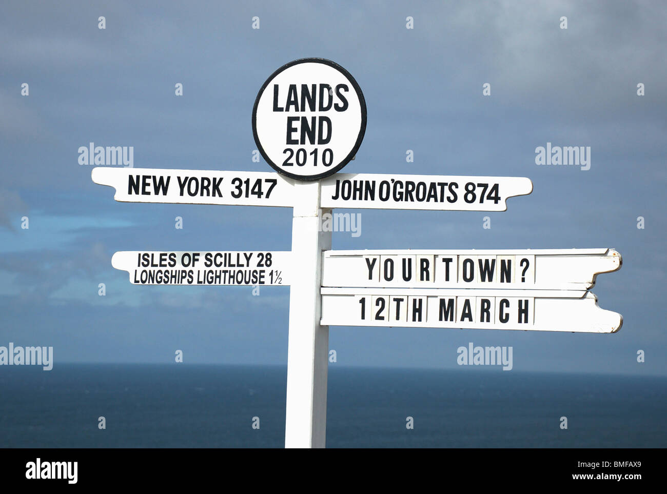 Lands End sign post Stock Photo