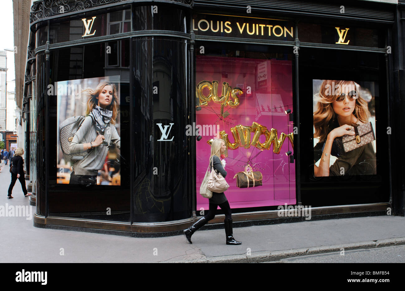 Dublin, Ireland - December 30, 2019: Facade of a Louis Vuitton