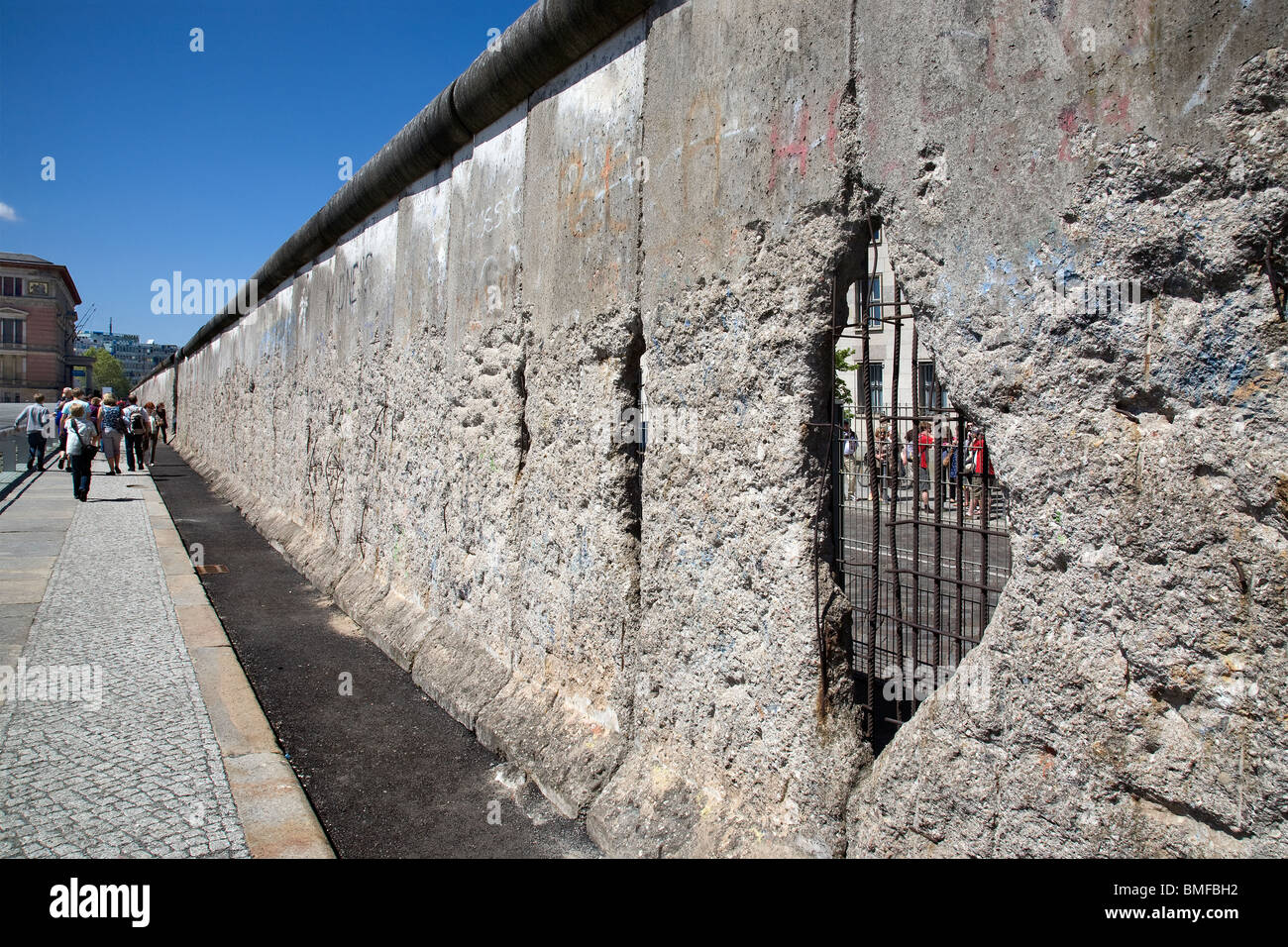 Topography of Terror, Berlin, Germany - Berlin Wall remains Stock Photo