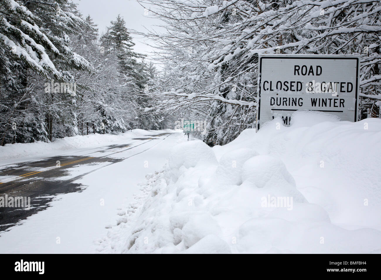 Bear Notch Road in the White Mountains, New Hampshire USA during the