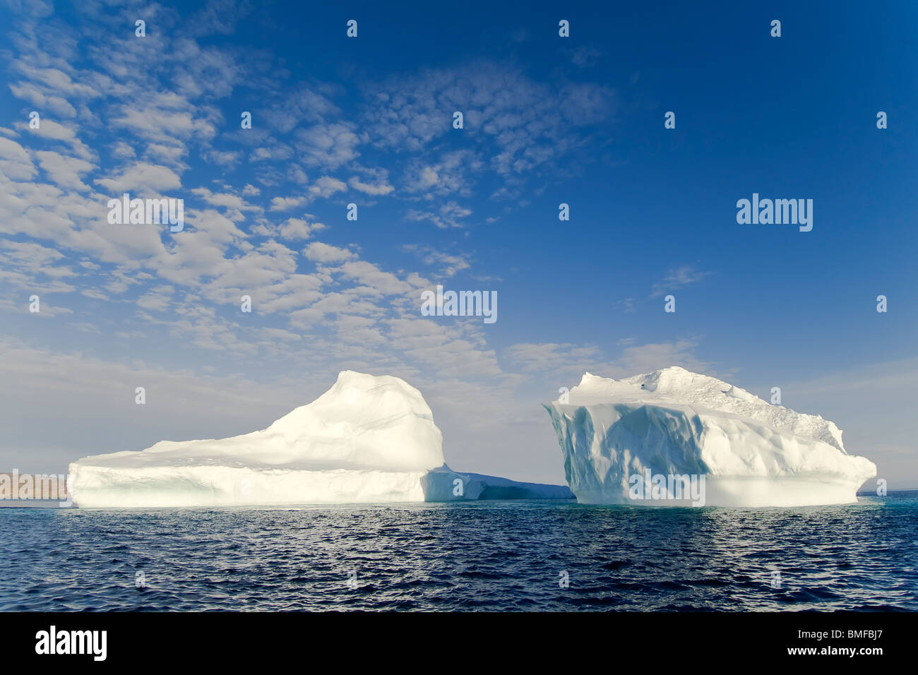 Iceberg floating in the Gabriel Strait near Lower Savage Islands, Nunavut, Canada Stock Photo