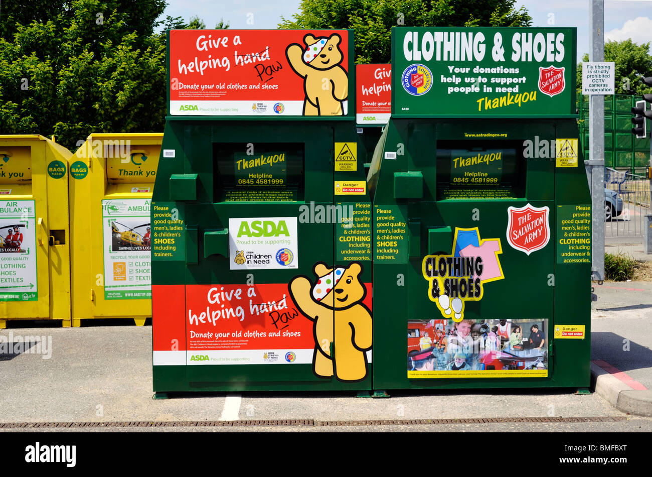 recycling banks for clothing and shoes Stock Photo Alamy