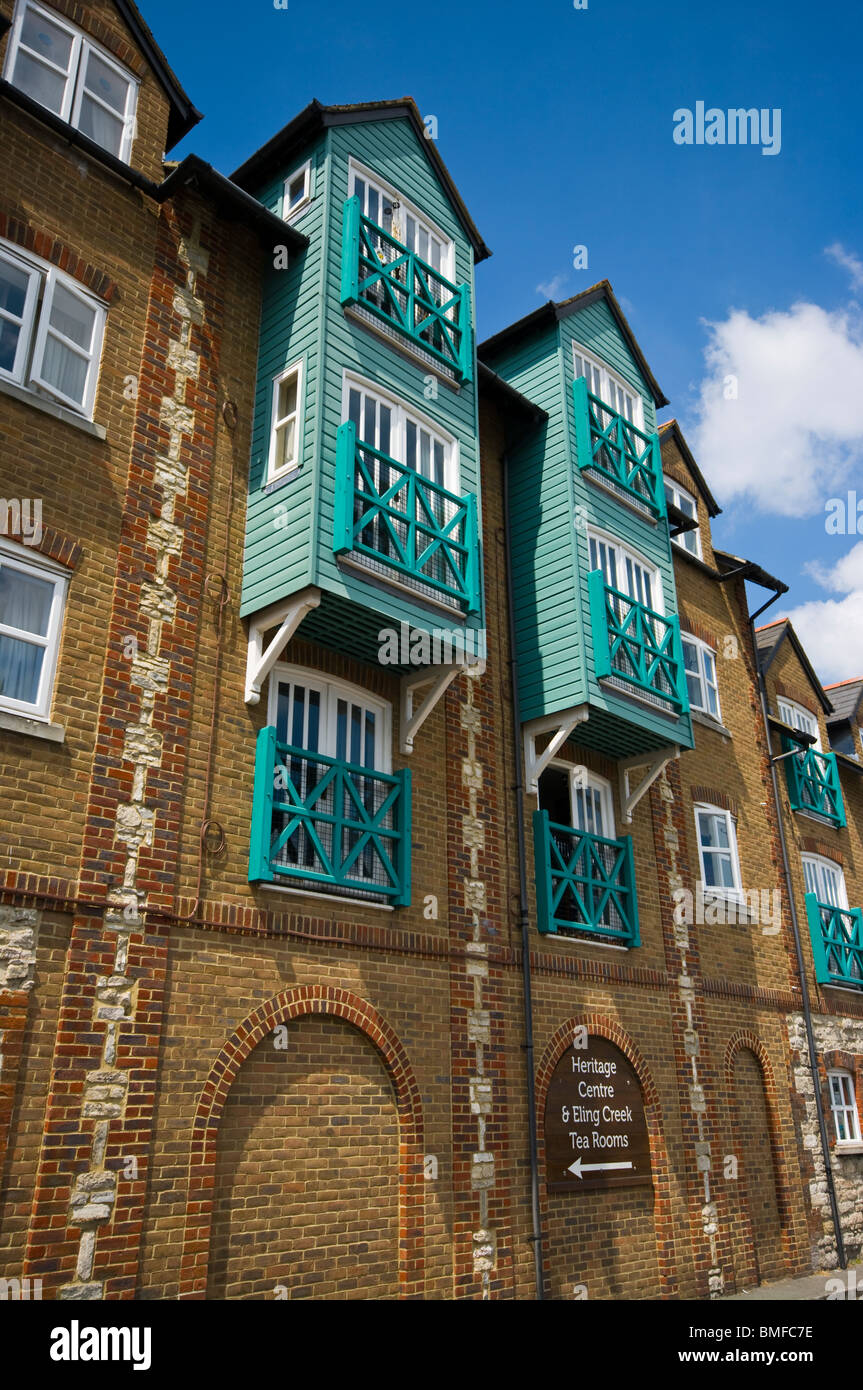 Riverside Apartments Eling Lane Eling New Forest England Stock Photo