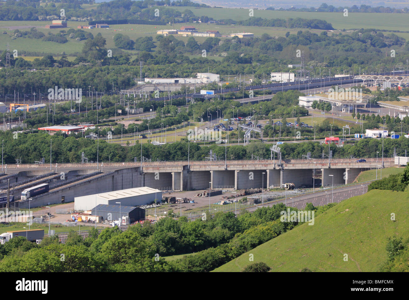 Channel Tunnel rail terminal near folkstone kent Stock Photo Alamy
