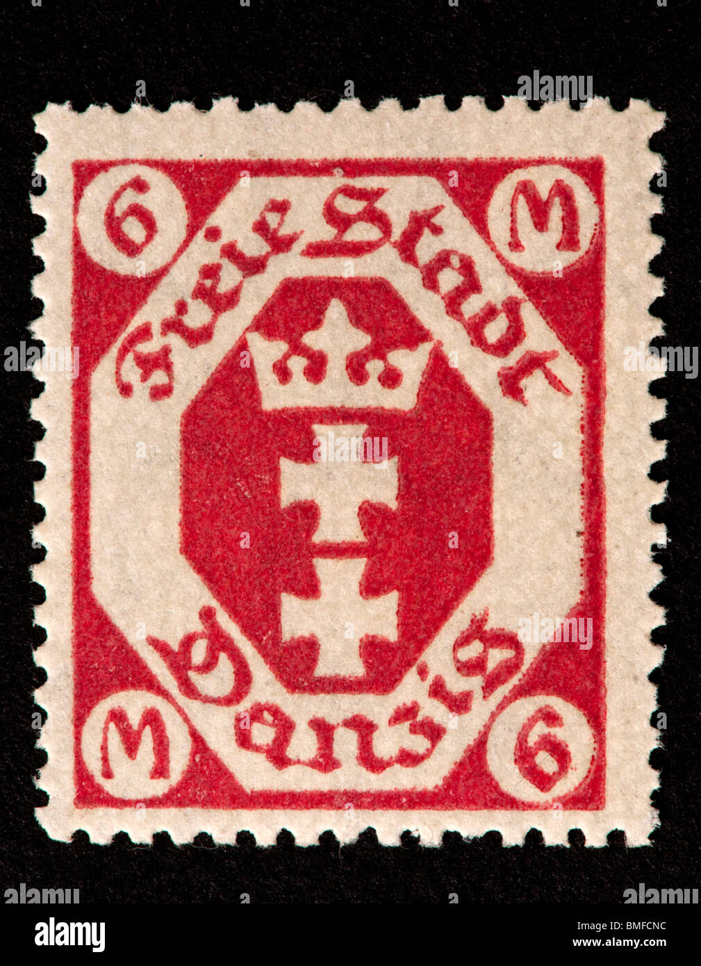 Postage stamp from Danzig depicting arms and crown Stock Photo Alamy