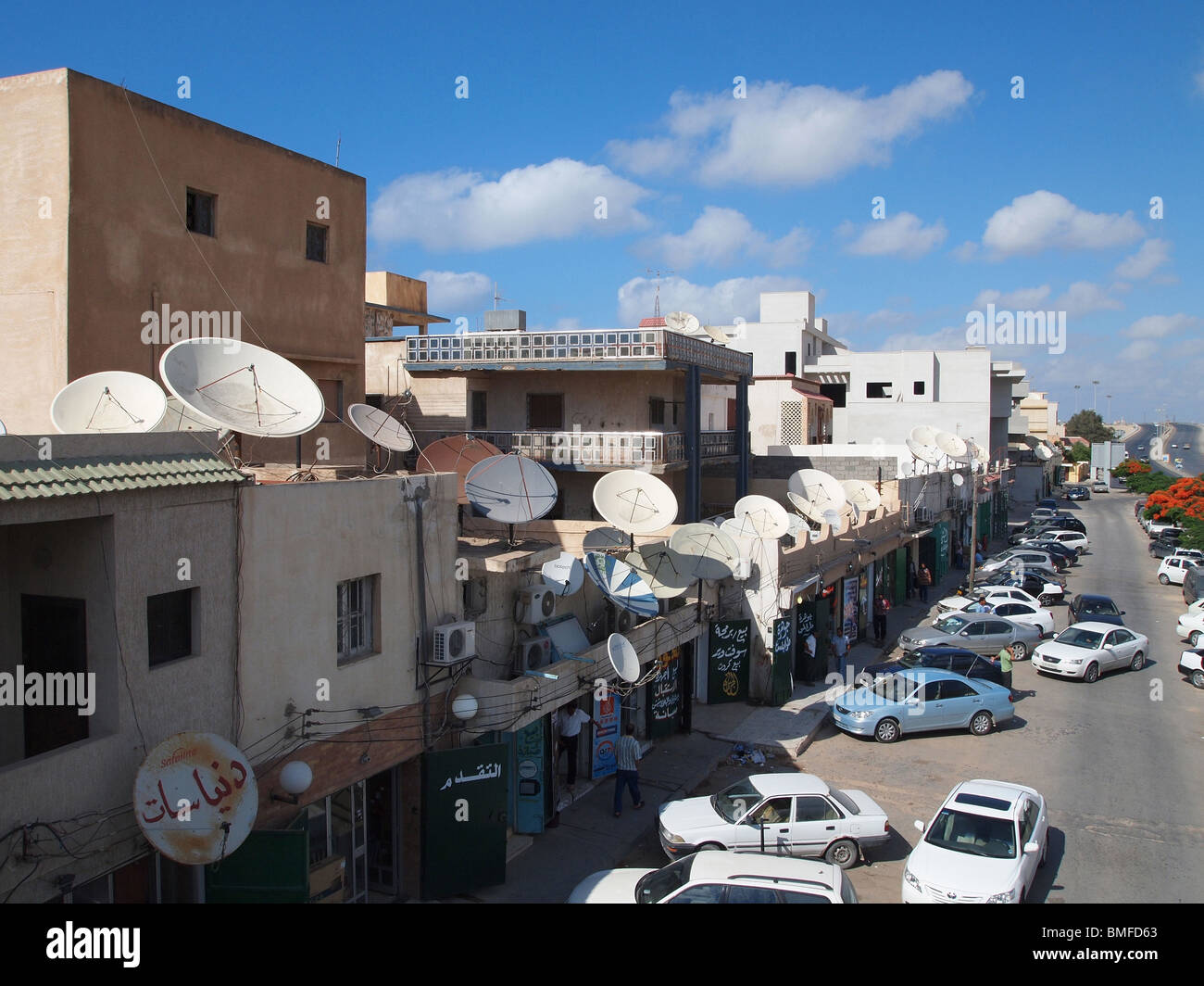 Tripoli Libya TV and satellite shops Stock Photo