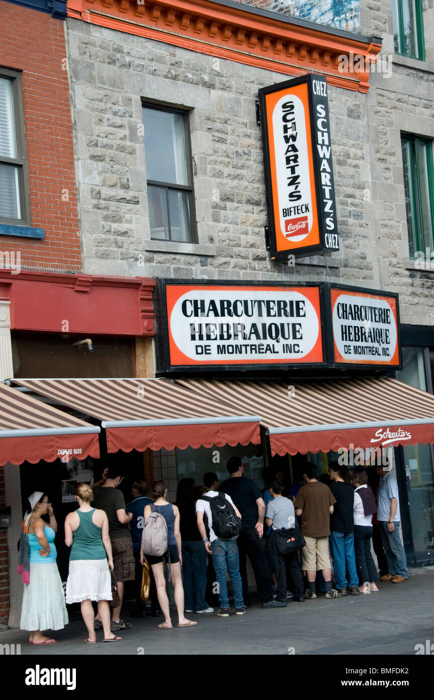 Schwartz's famous smoked meat Montreal Canada Stock Photo Alamy