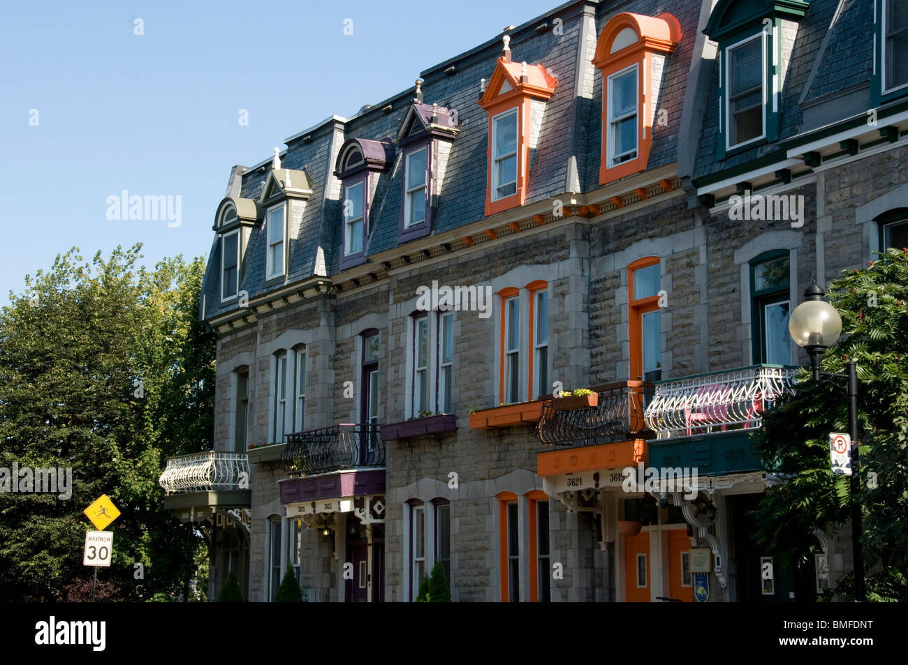 Typical houses Plateau Mont Royal Montreal Stock Photo Alamy