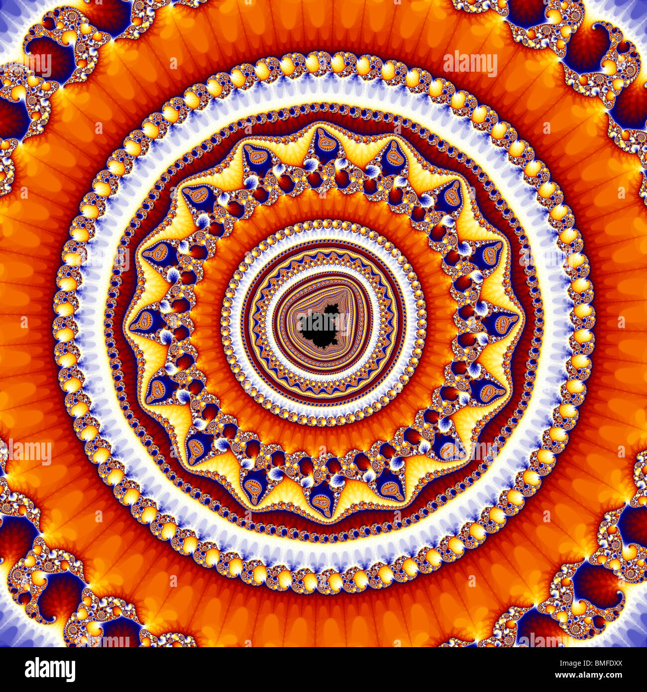 A very deep zoom into the Mandelbrot Set. The magnification is 3.5 with 97 zeros after it. Stock Photo