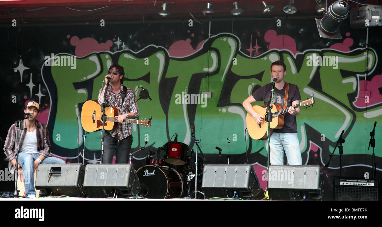 Simon Fagan performing at The Flatlake Festival Stock Photo