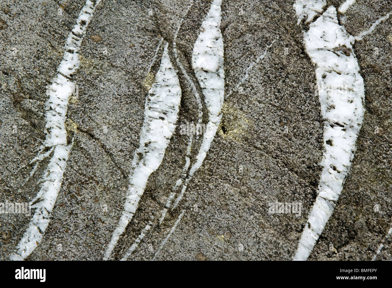 En echelon fractures in a rock, County Kerry, Ireland. Stock Photo