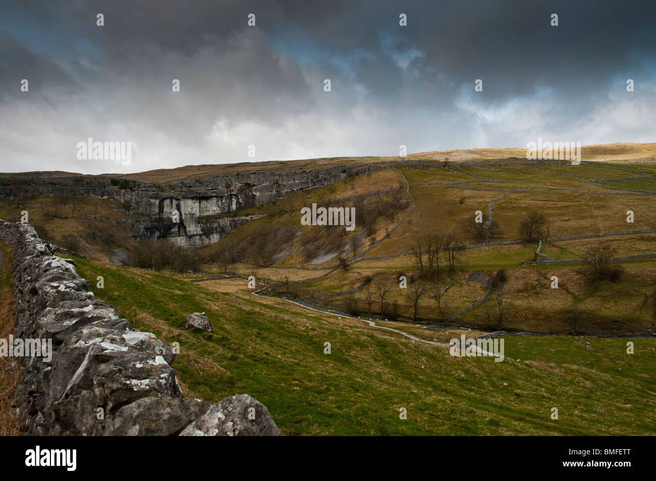 Malham Cove in Malhamdale in the Yorkshire Dales Stock Photo