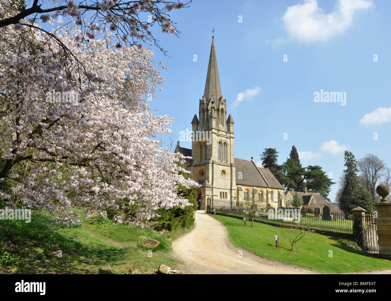 St Mary's Church Batsford Arboretum Gloucester near Moreton in Marsh  Cotswolds Gloucestershire England UK Stock Photo