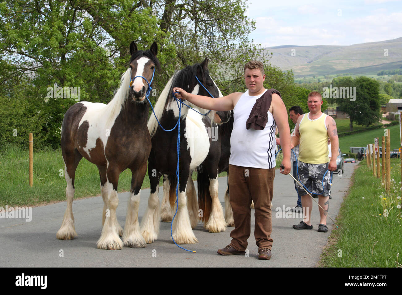Horse dealers at the Appleby Horse Fair, Appleby-In-Westmorland, Cumbria, England, U.K. Stock Photo