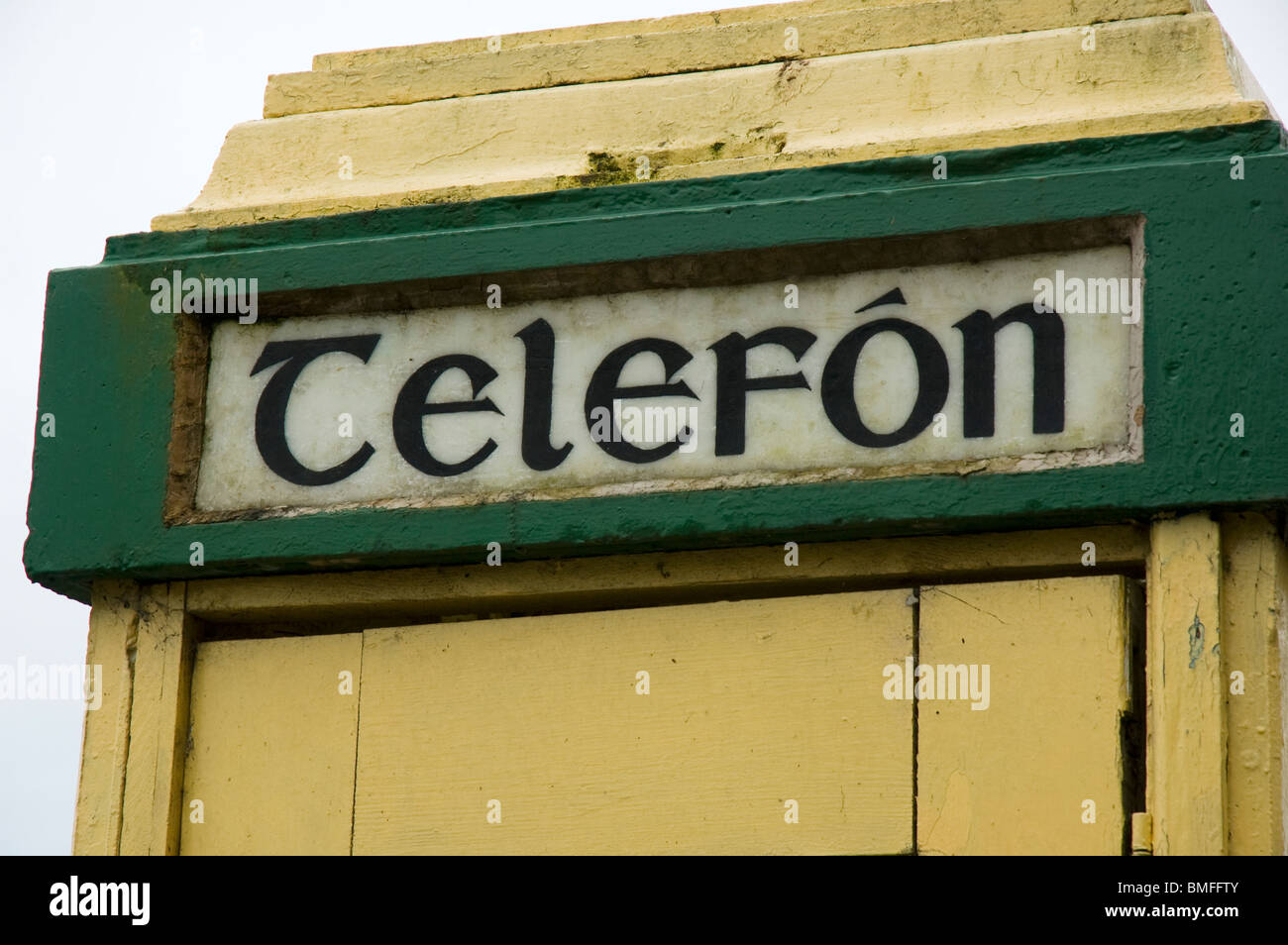 Irish telephone booth at Courtmacsherry, Co. Cork, Ireland Stock Photo