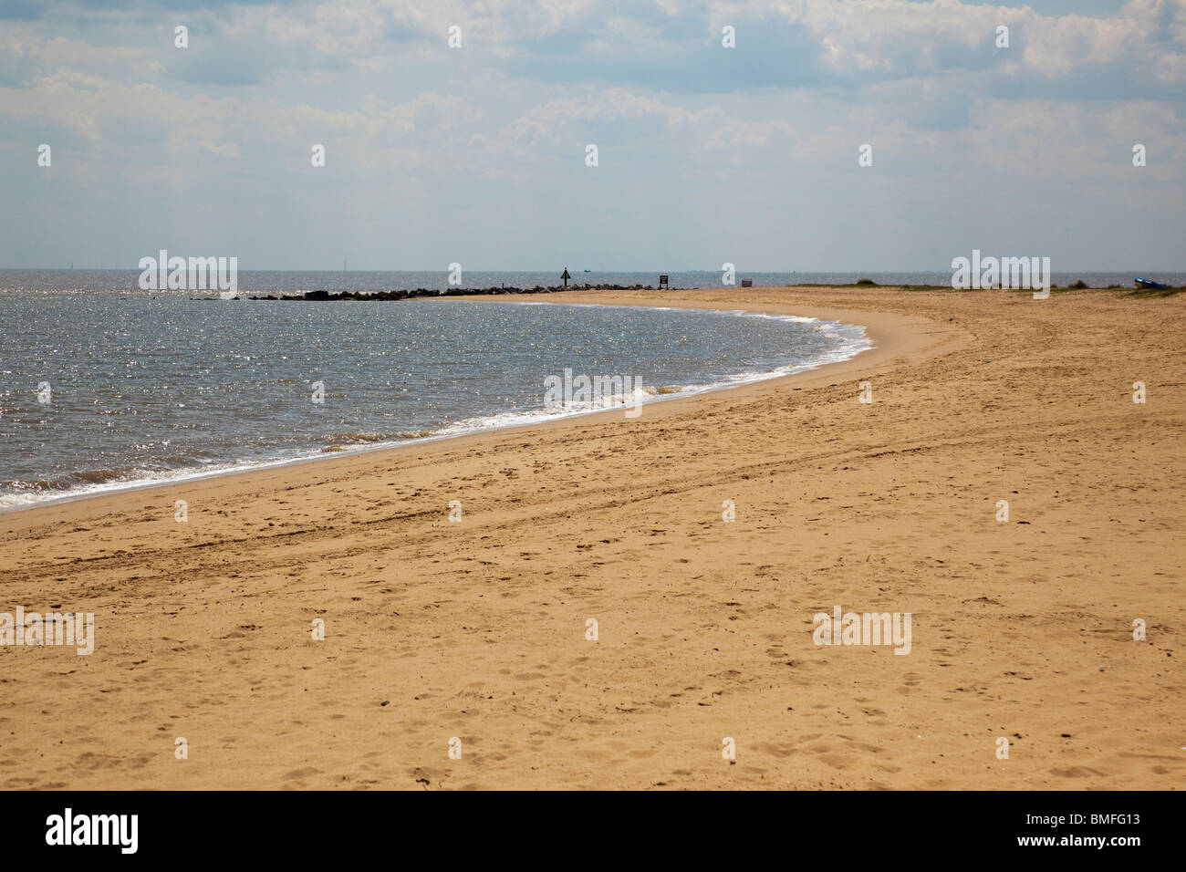 beach at Jaywick, Essex, UK Stock Photo