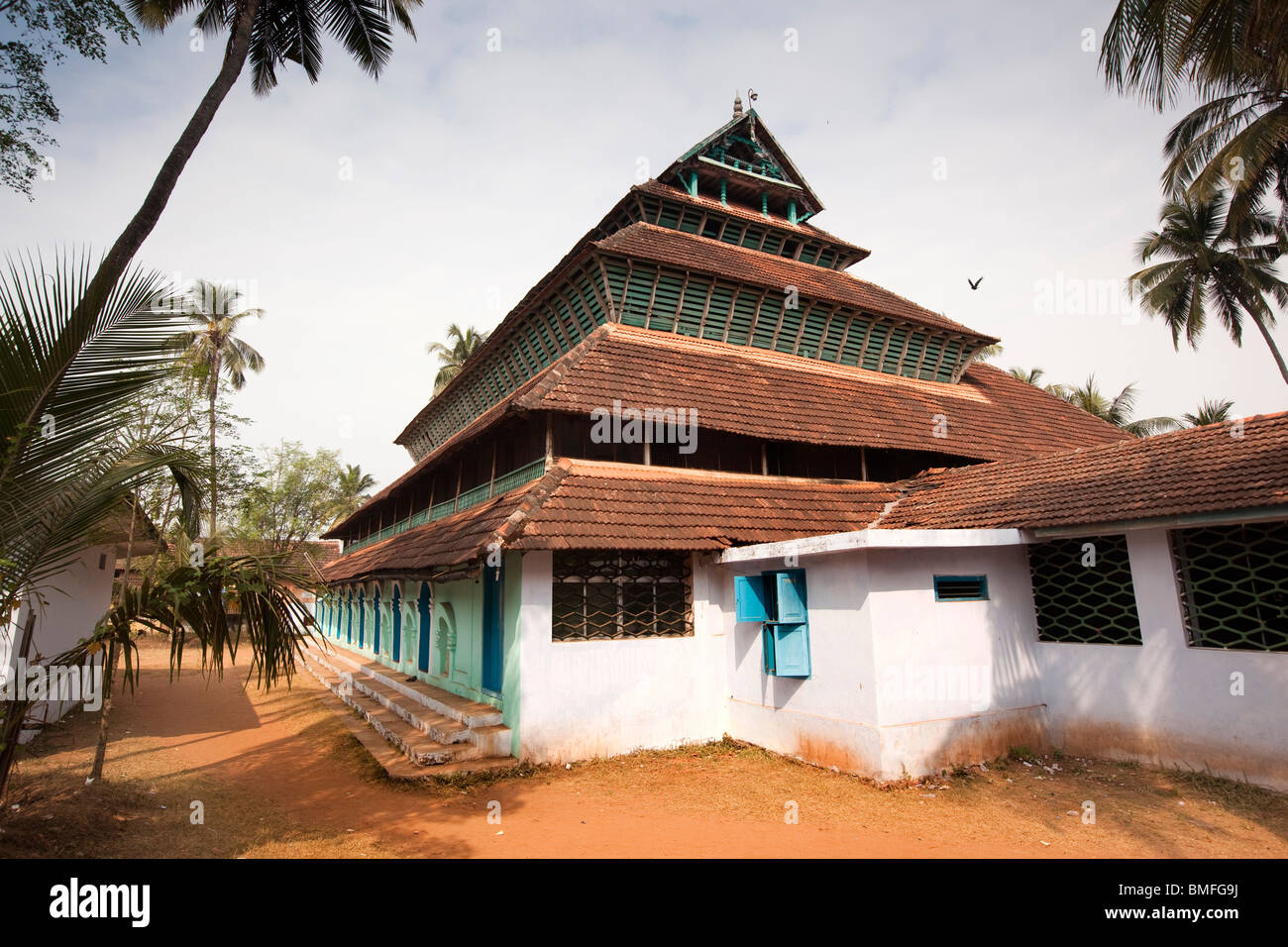 India, Kerala, Calicut, Kozhikode, Kuttichira, Mishkal Mosque, rebuilt after Portuguese burned it down in 1510 Stock Photo