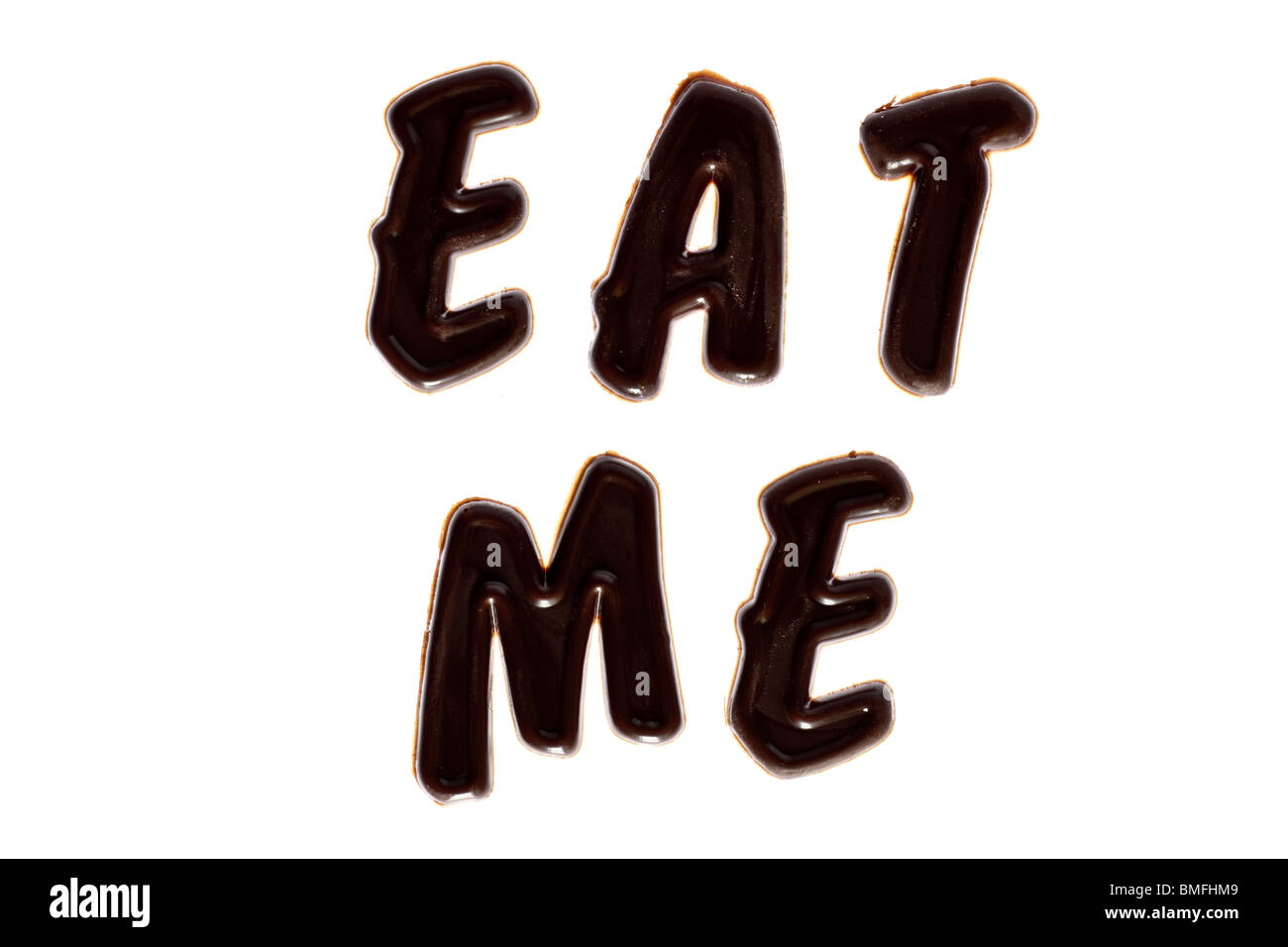 Eat Me Chocolate lettering Stock Photo - Alamy