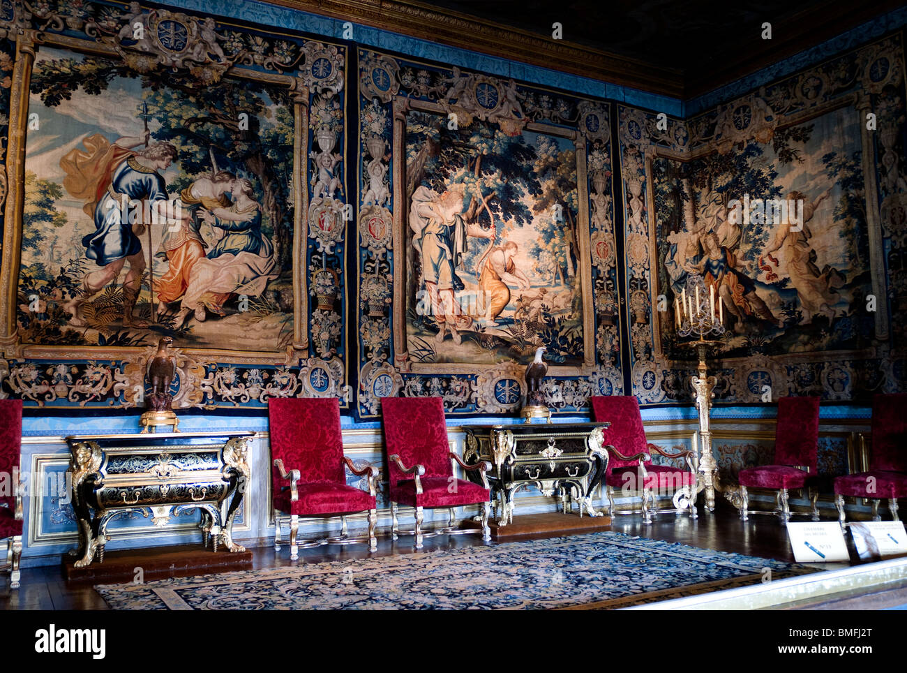 INTERIOR, VAUX-LE-VICOMTE CASTLE (17C), FRANCE Stock Photo