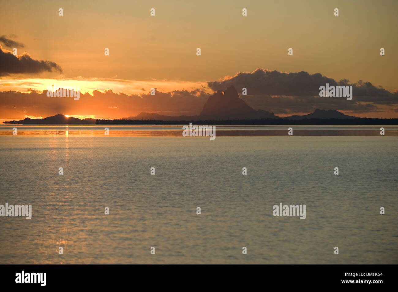 Sunset on Bora Bora Island - French Polynesia Stock Photo - Alamy