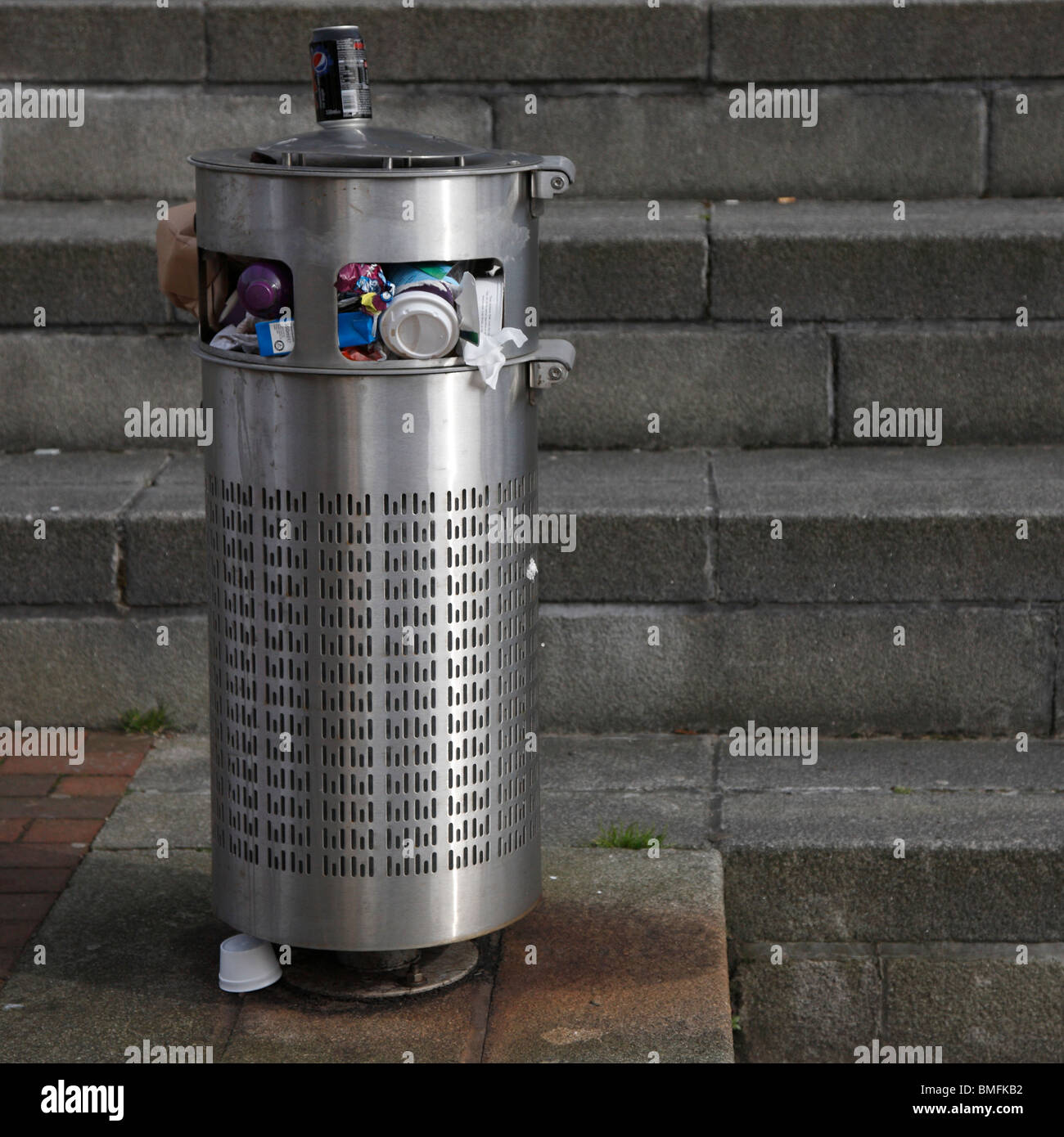 Litter Bin, Salford Quays, Manchester, UK Stock Photo Alamy