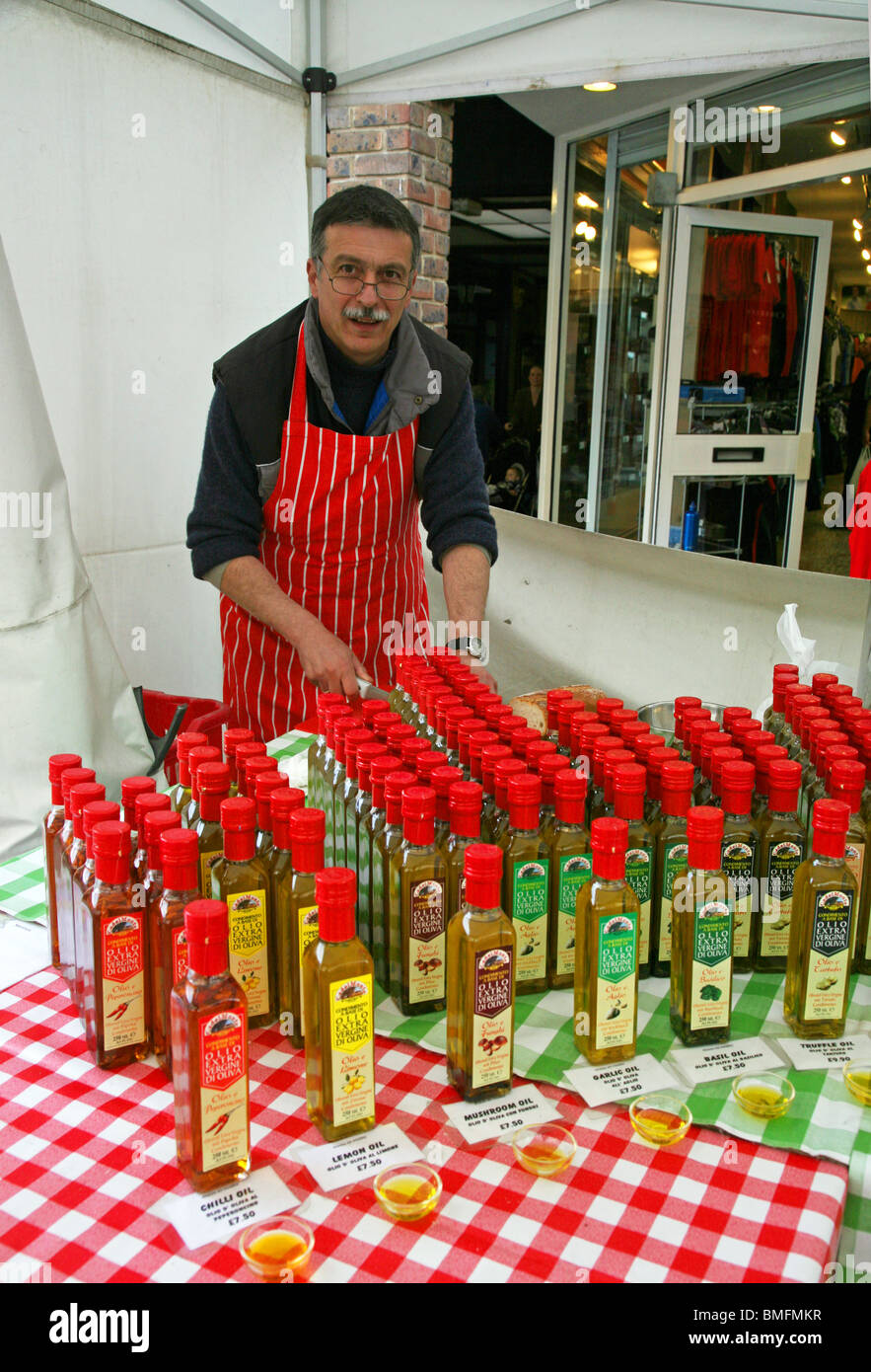 Italian Market weekend held in South Street, Dorchester. With stalls selling authentic products direct from Italian producers Stock Photo