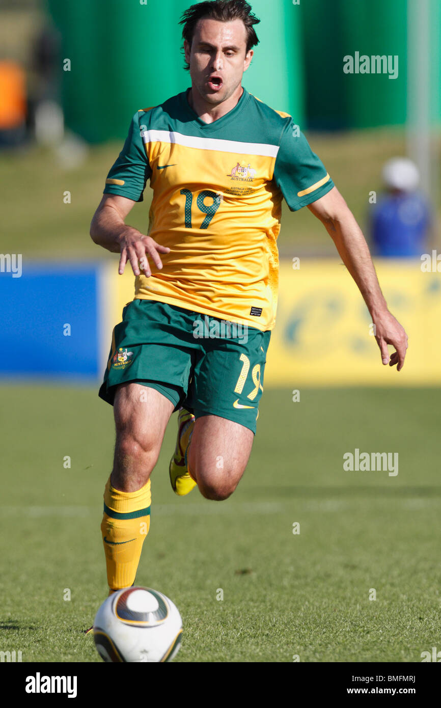 Richard Garcia of Australia chases the ball during an international football friendly against the USA ahead of the 2010 World Cu Stock Photo