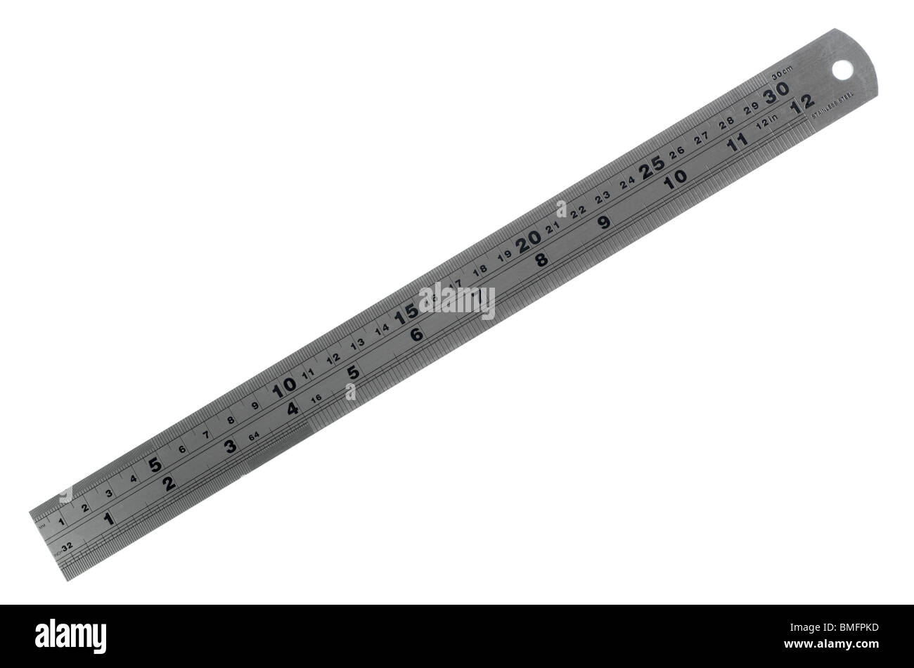 Ruler, metal ruler Stock Photo